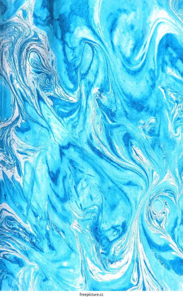 Abstract Blue and White Marbled Design