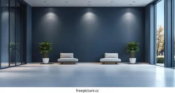Modern Elegant Empty Lobby Interior Design