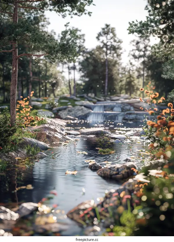 Small Waterfall in the Forest