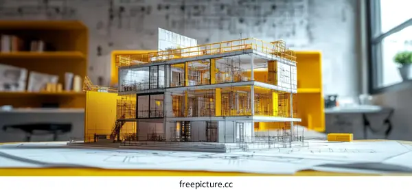 Architectural Model of a Modern Building