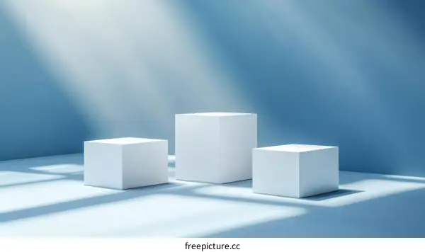 Modern Minimalist White Cube Display Product Showcase