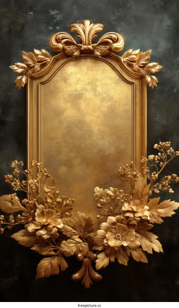 Golden Baroque Frame with Floral Accents
