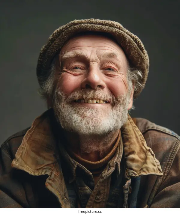 Smiling Senior Man Portrait Close Up