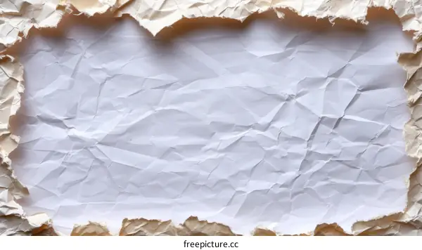 White Crumpled Paper Texture Background