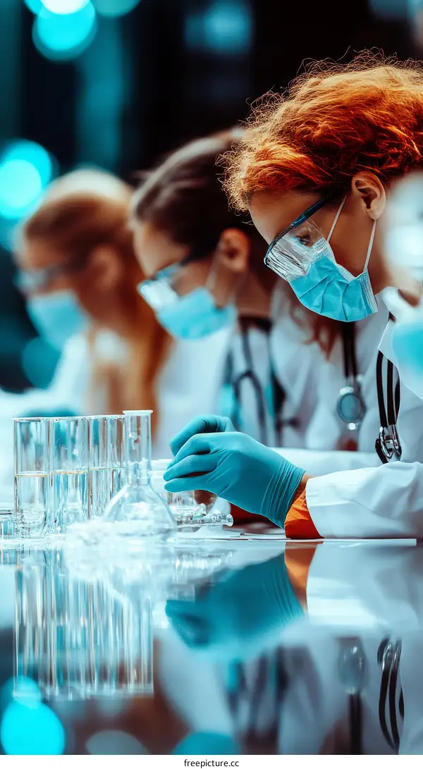 Medical Research Team Working in Laboratory