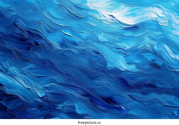 Abstract Ocean Waves Painting