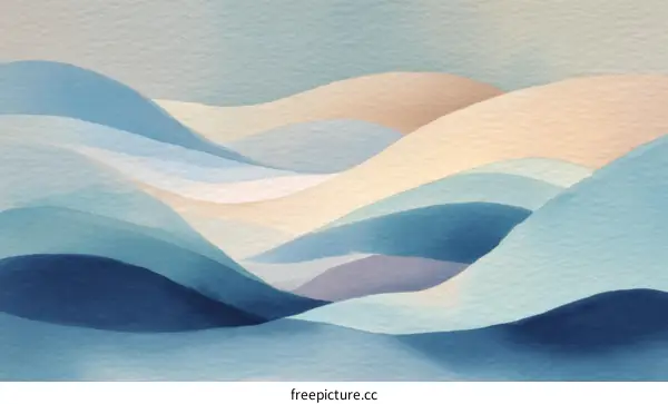 Abstract Watercolor Mountain Landscape