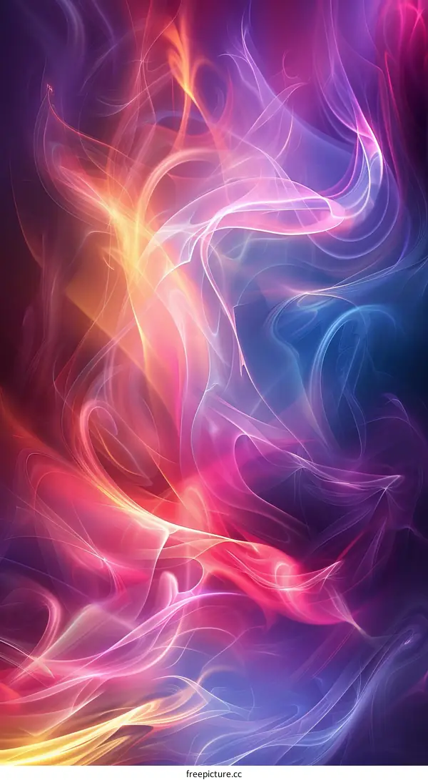 Colorful abstract background with smooth light curves