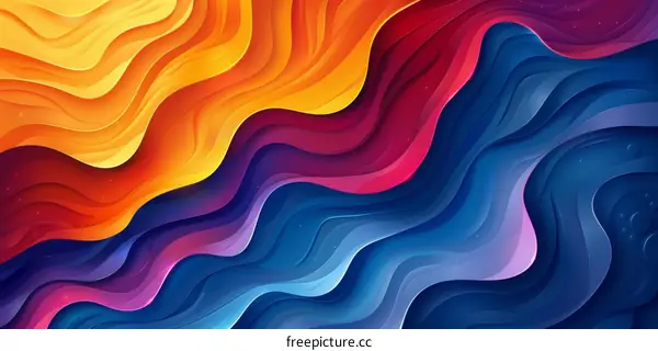 Abstract Colorful Wavy Layers Background