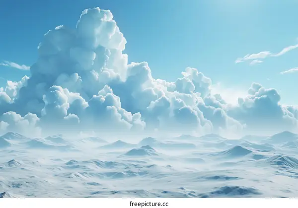 Stunning Cloud Landscape Over Snowy Mountains