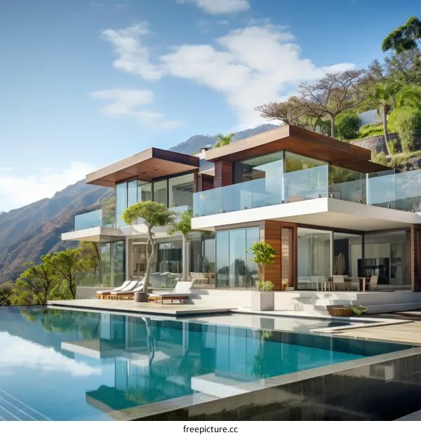 Modern luxury house with amazing view