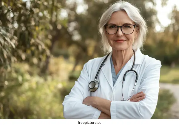 Smiling Female Doctor Outdoors