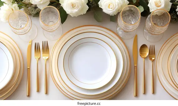 Elegant Gold Rimmed Dinnerware Set