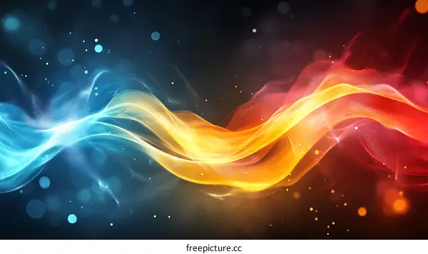 Abstract Colorful Energy Flowing Wave