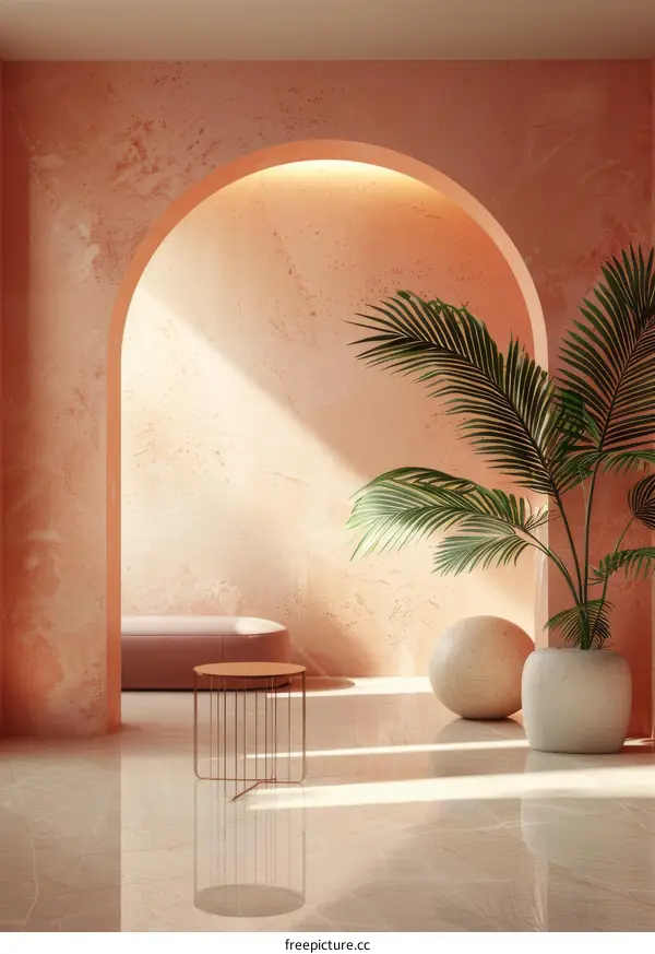 Modern Minimalist Interior Design with Archway