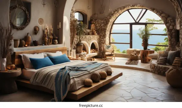 Amazing bedroom with a stunning view of the ocean