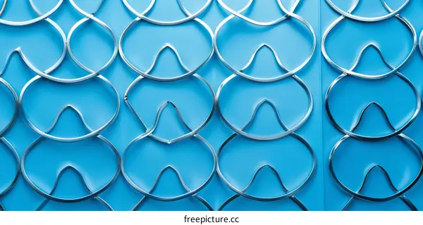 Seamless Blue Background with Metal Rings