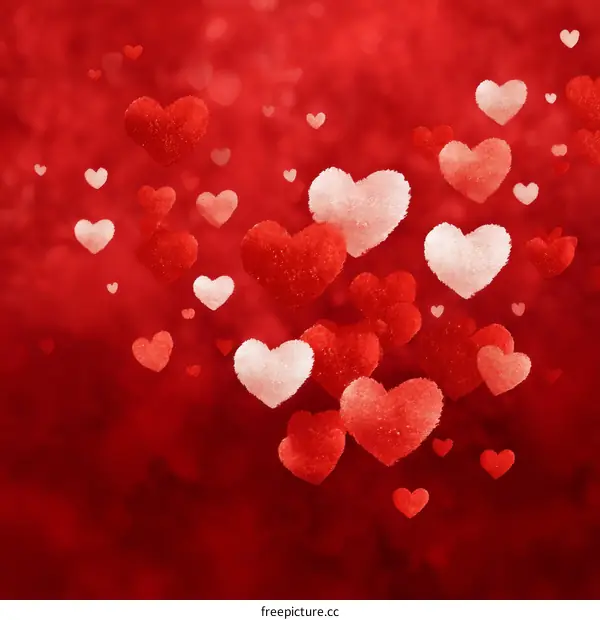 Red and White Hearts Background