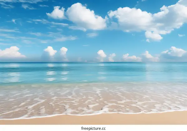 Beautiful beach with white sand and blue water