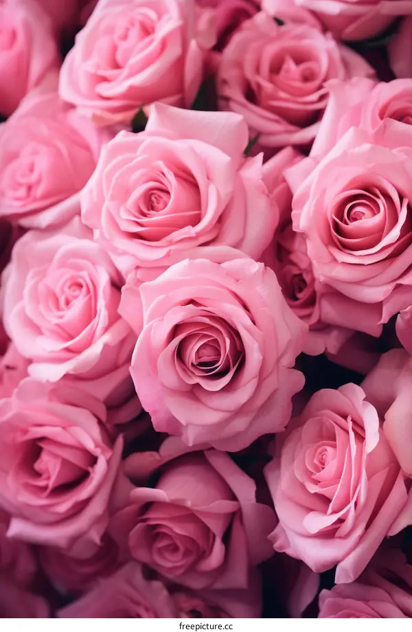 A beautiful bouquet of pink roses