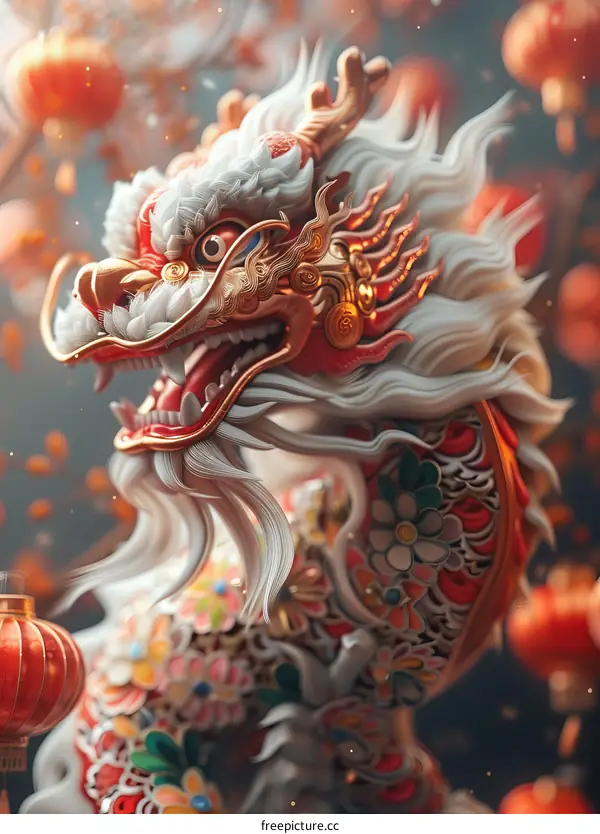 Dragon and Lion Dance Performance for Lantern Festival