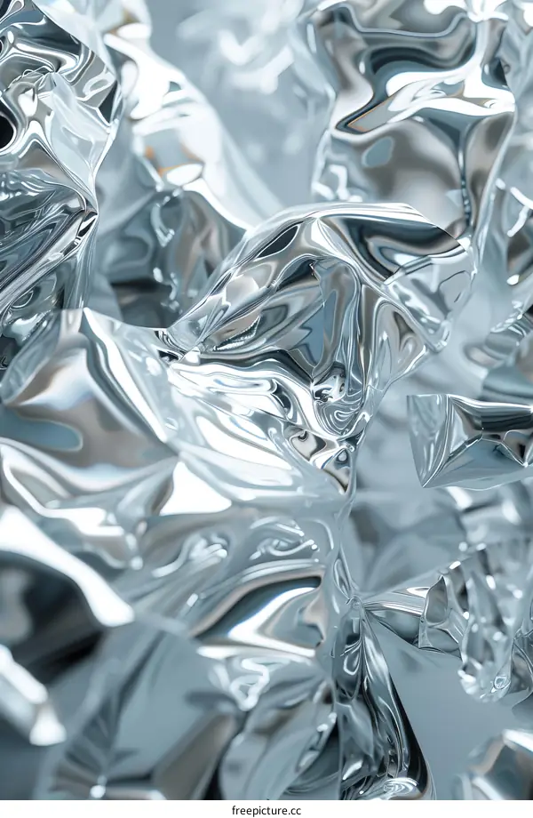 Glossy Silver Metal Ornate Background