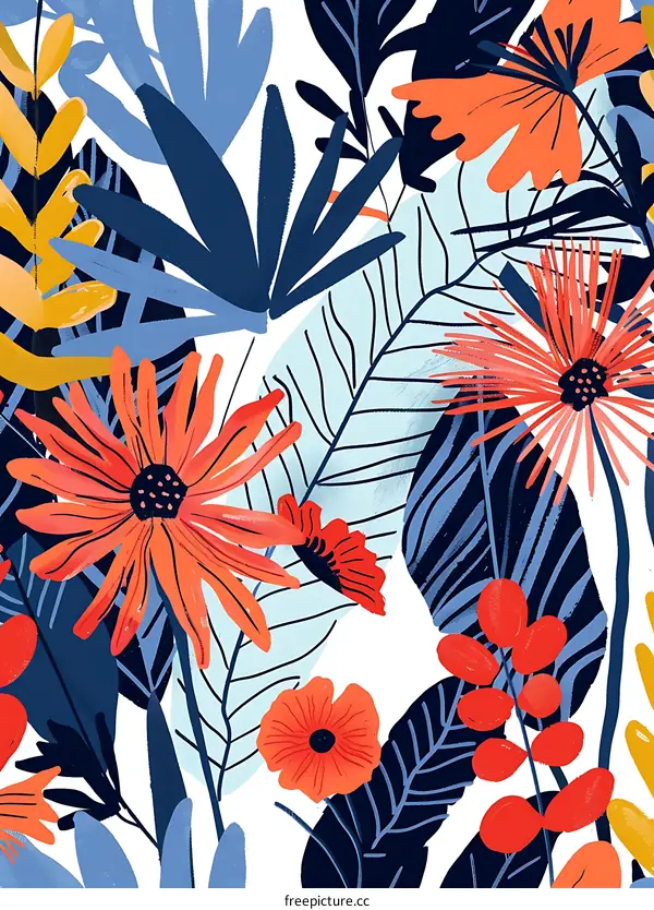 Tropical Floral Pattern Illustration