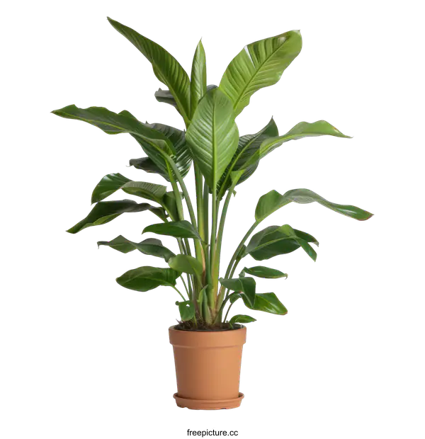 [Transparent Background PNG]Green Plant in Brown Pot Isolated on transparent background