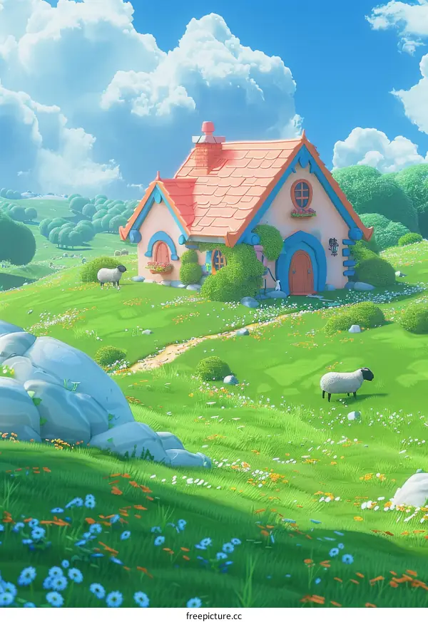 Tranquil Cottage Nestled in a Serene Meadow