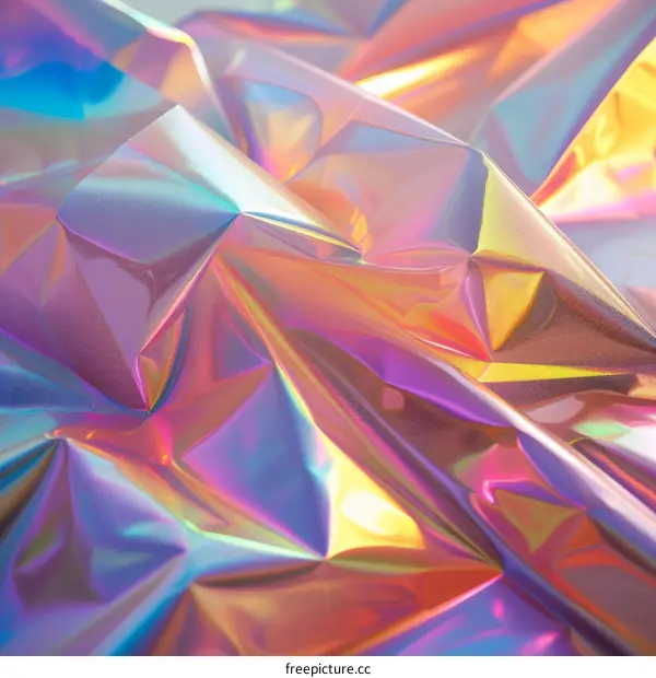 iridescent crumpled foil
