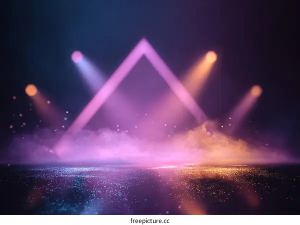 Abstract Stage Lighting Design with Colorful Light Beams