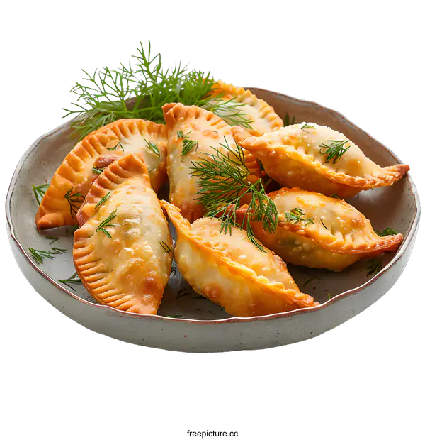 [Transparent Background PNG]plate of fried dumplings