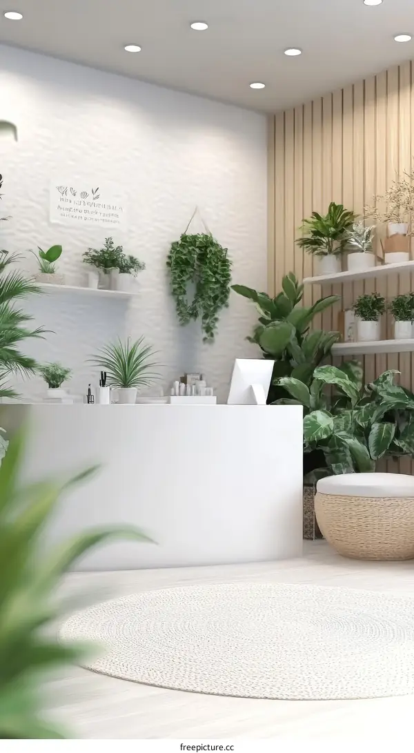 Botanical Interior Design Shop Front Illustration