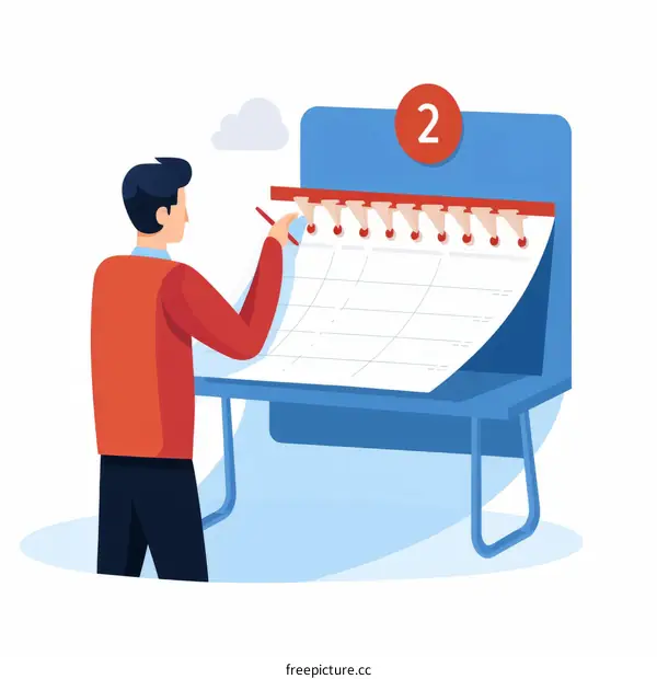 man planning schedule