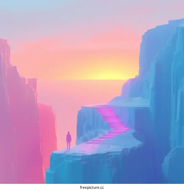 Cliffside Serenity: A Solitary Figure Embraces the Majestic Sunset