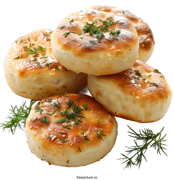 [Transparent Background PNG]yeast buns with greens