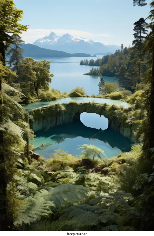 fantasy landscape with a lake in the middle of a forest