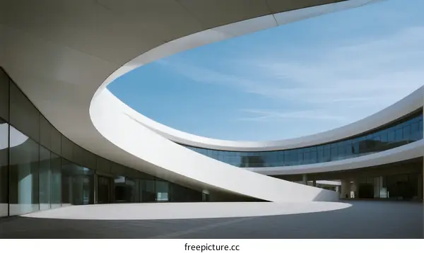 Modern Architectural Structure with Curved White Exterior Design