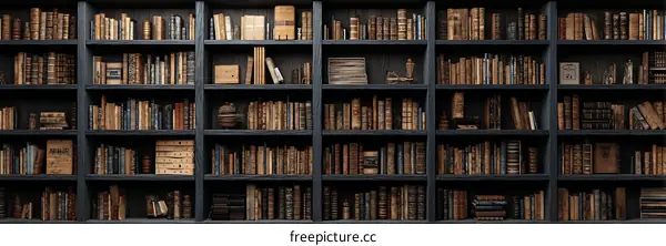 Antique Bookshelves of a Classic Library