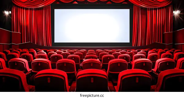 Empty Movie Theater Seats and a Big Screen