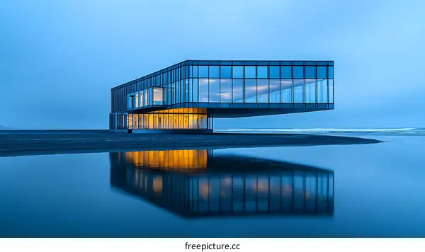 Modern Coastal Architecture at Dawn