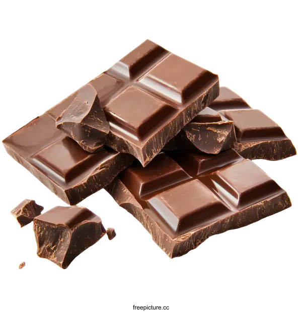 [Transparent Background PNG]Delicious Dark Chocolate Bar Pieces