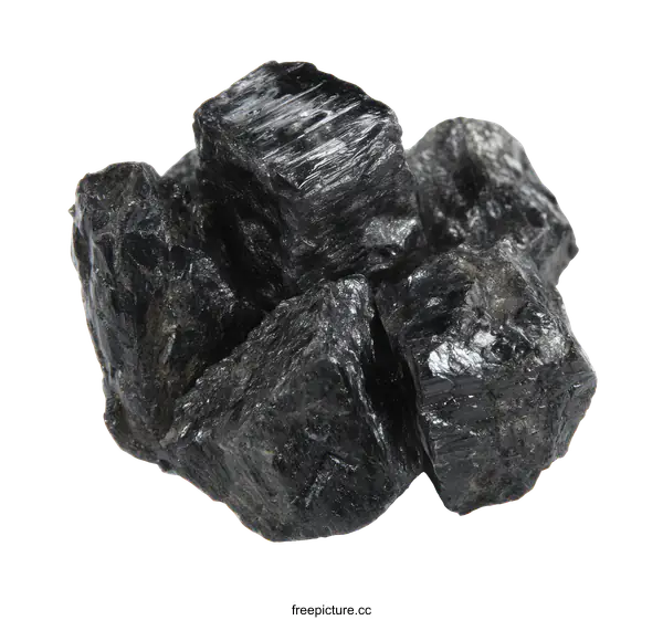 [Transparent Background PNG]Black Coal Rocks Pile Closeup