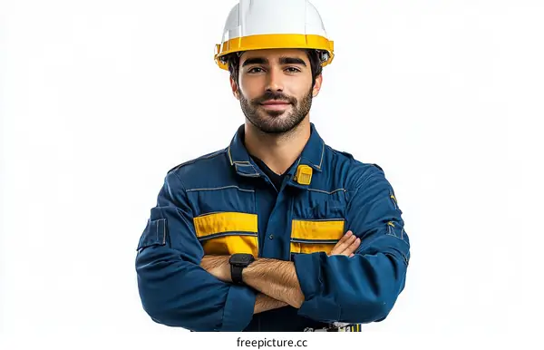 Confident Caucasian Male Worker in Uniform