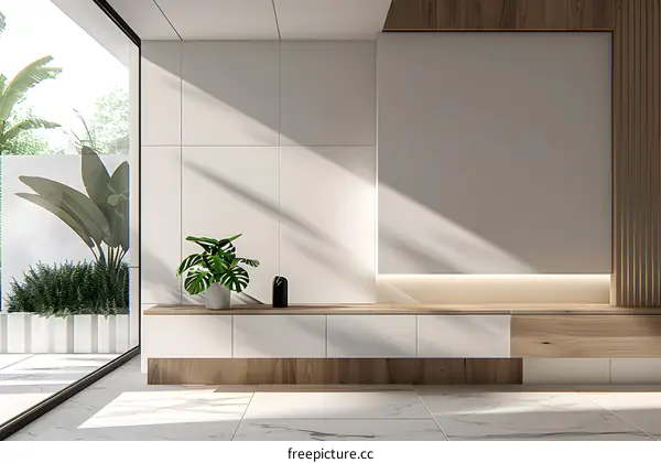 Modern Minimalist Interior Design with Empty Wall