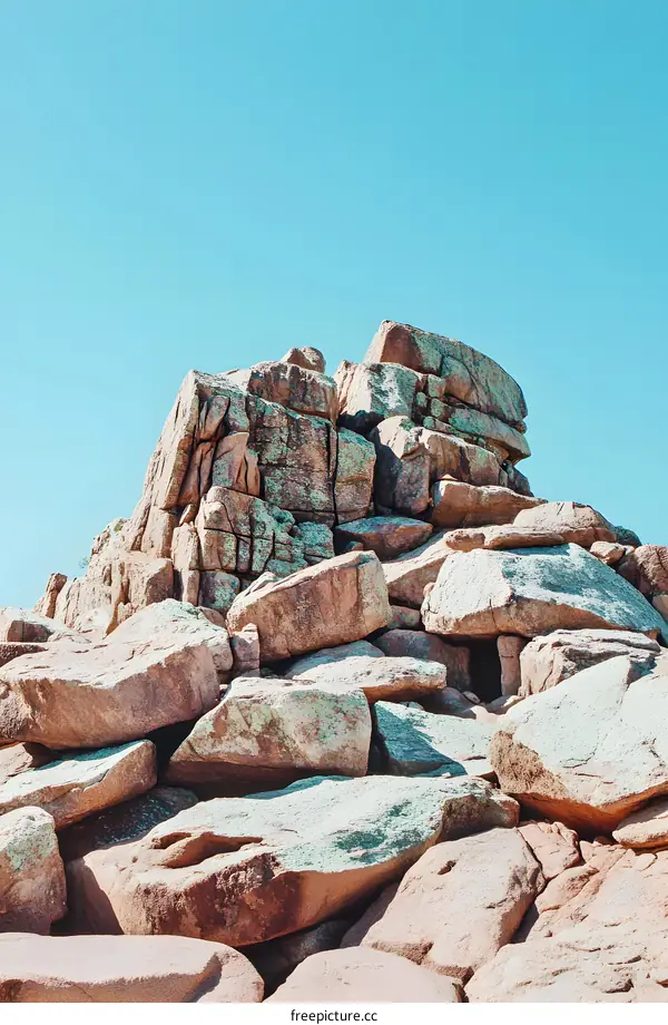 Large Rock Formations Against A Blue Sky