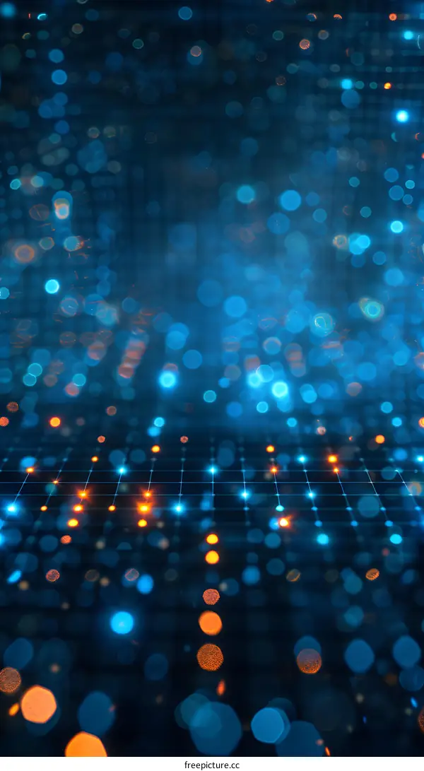 Abstract Blue Orange Technology Background