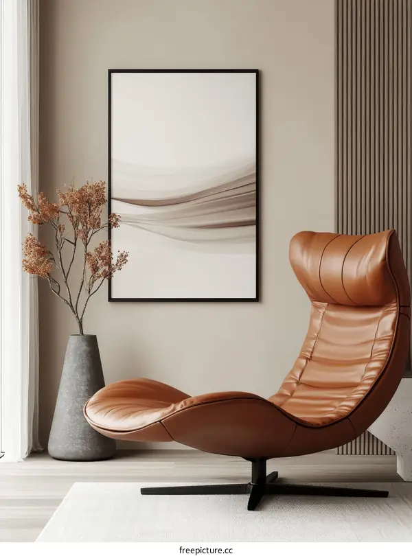 Modern Cozy Living Room with Abstract Art