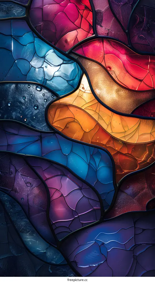 Colorful abstract stained glass window