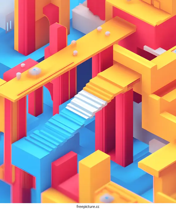 Abstract Geometric Shapes in 3D Space